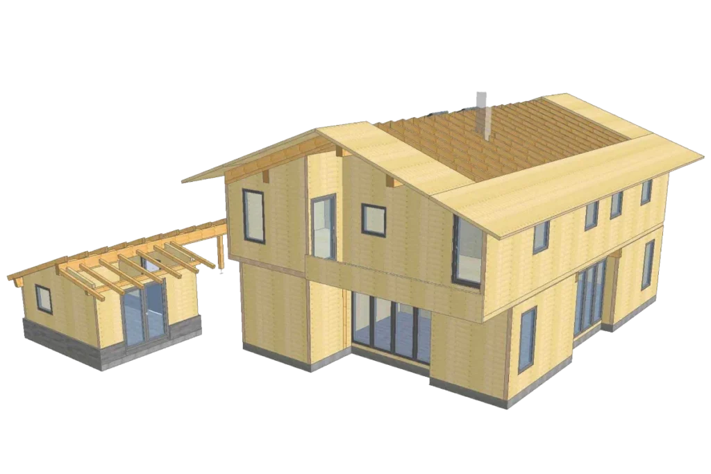 Planung eines Holzhauses bei Zimmerei Brunner in Rosenheim – transparente und nachhaltige Bauweise im Holzrahmenbau